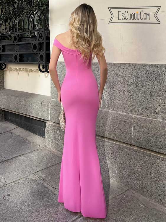 vestido corte sirena fiesta escote barco