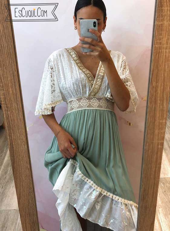 vestido ibicenco colores boho chic hippie