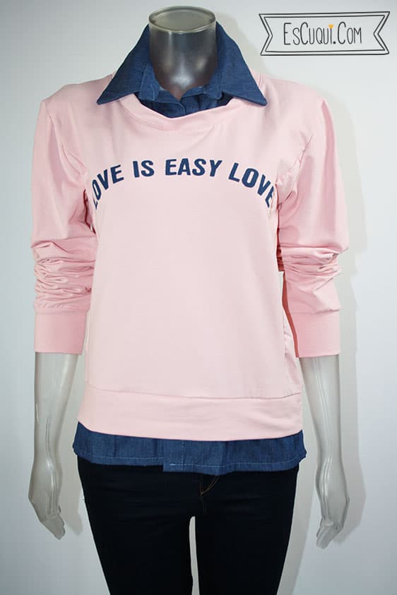 sudadera con cuello vaquero