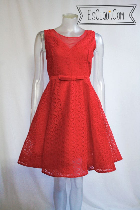 vestido vestir vuelo rojo