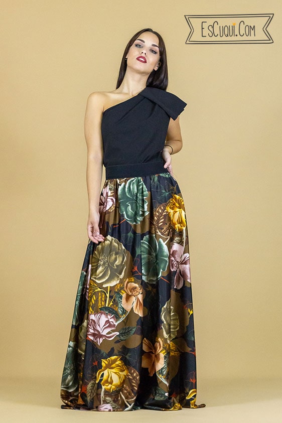 falda larga vestir flores