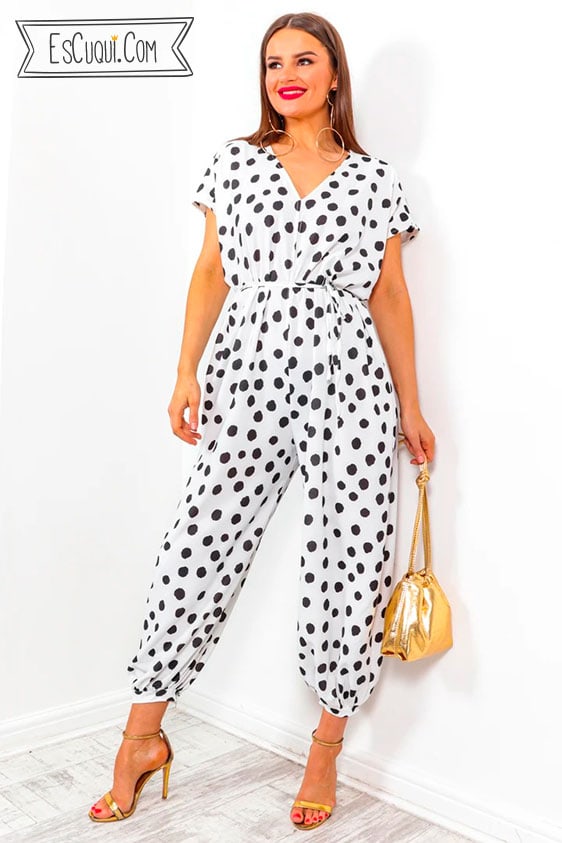 mono largo lunares mujer