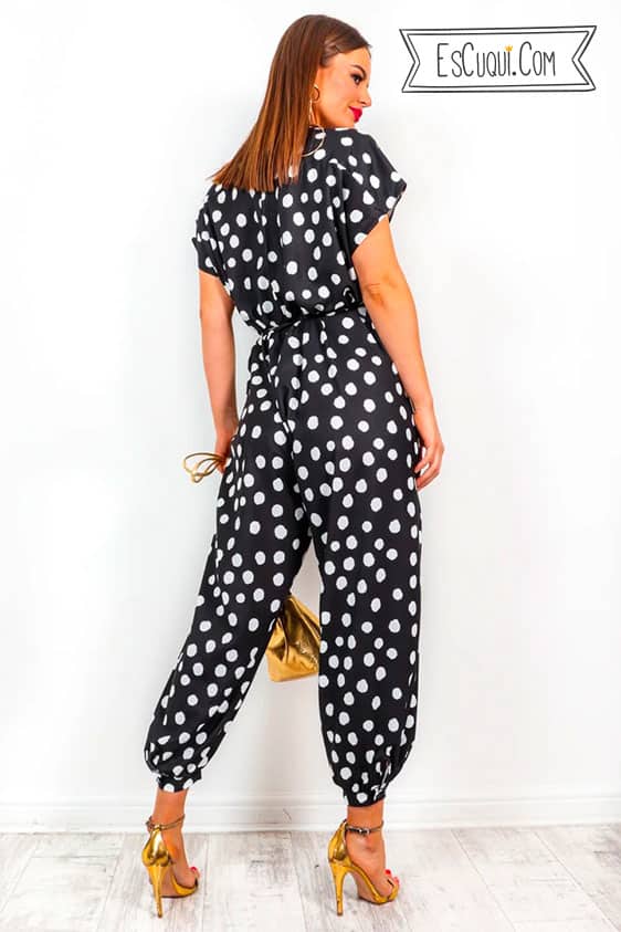 mono largo lunares mujer