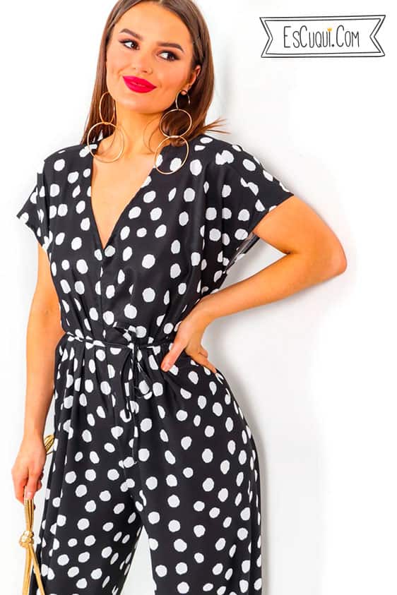 mono largo lunares mujer