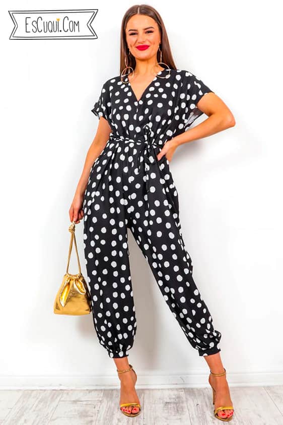 mono largo lunares mujer