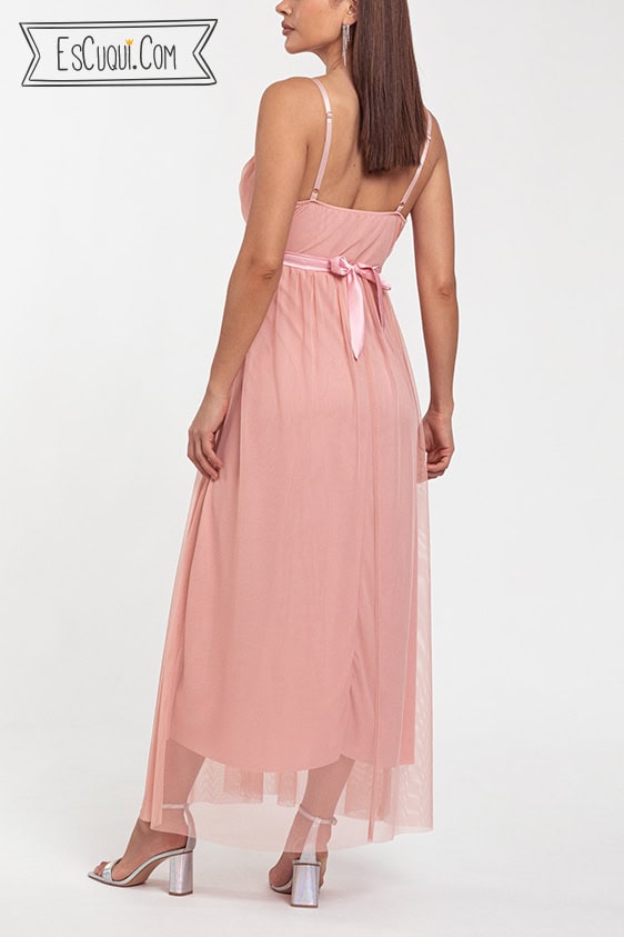 vestido tul fiesta barato rosa