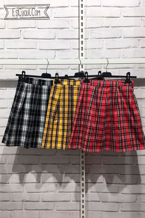 faldas colegialas mujer cuadros