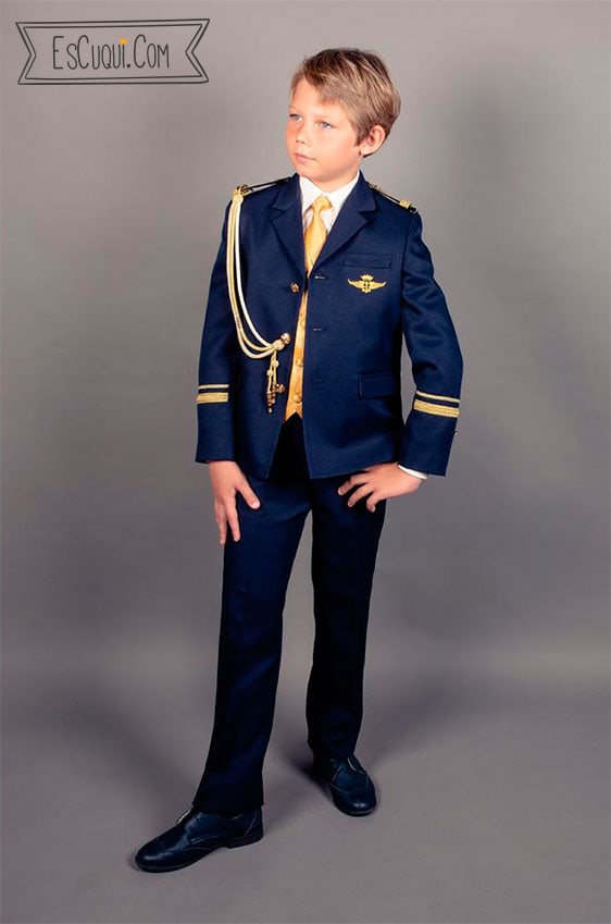 traje almirante marino y dorado collado villalba