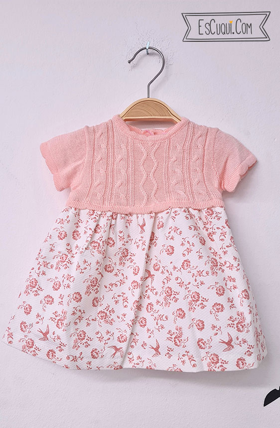 vestido niña bebe flores punto
