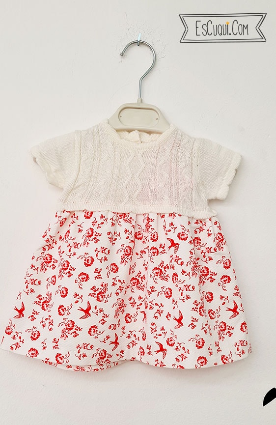 vestido niña bebe flores punto
