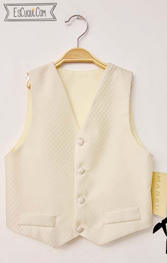 chaleco marfil crudo niño