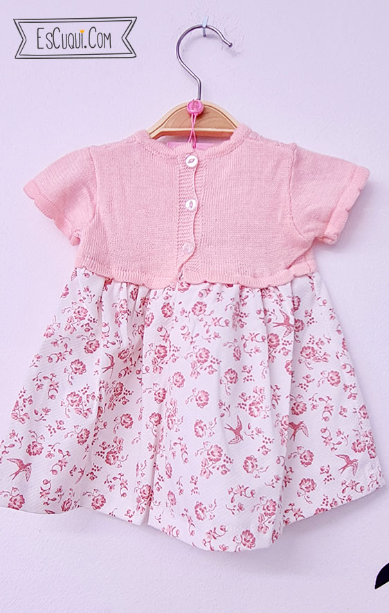 vestido niña bebe flores punto