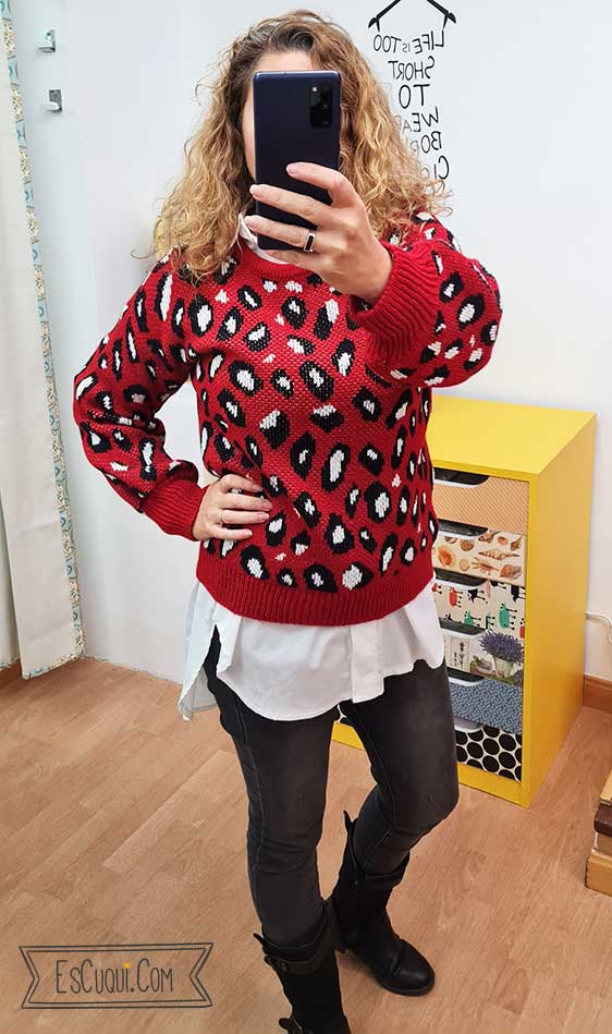 jersey rojo leopardo animal print