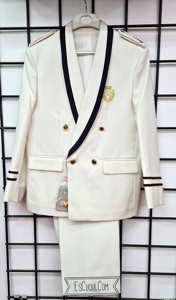 traje cruzado comunion niño marfil