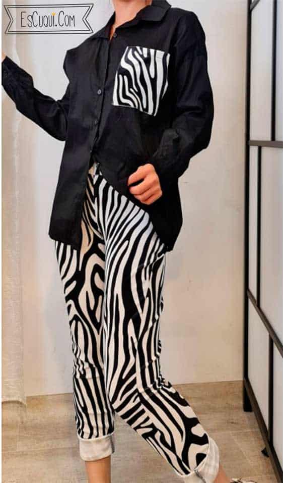 Conjunto pantalon zebra y blusa