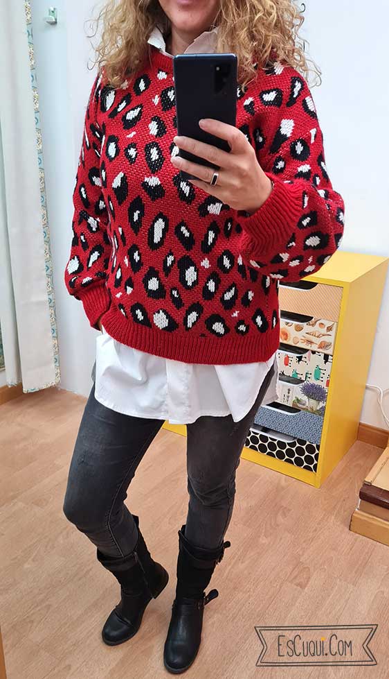 jersey rojo leopardo animal print