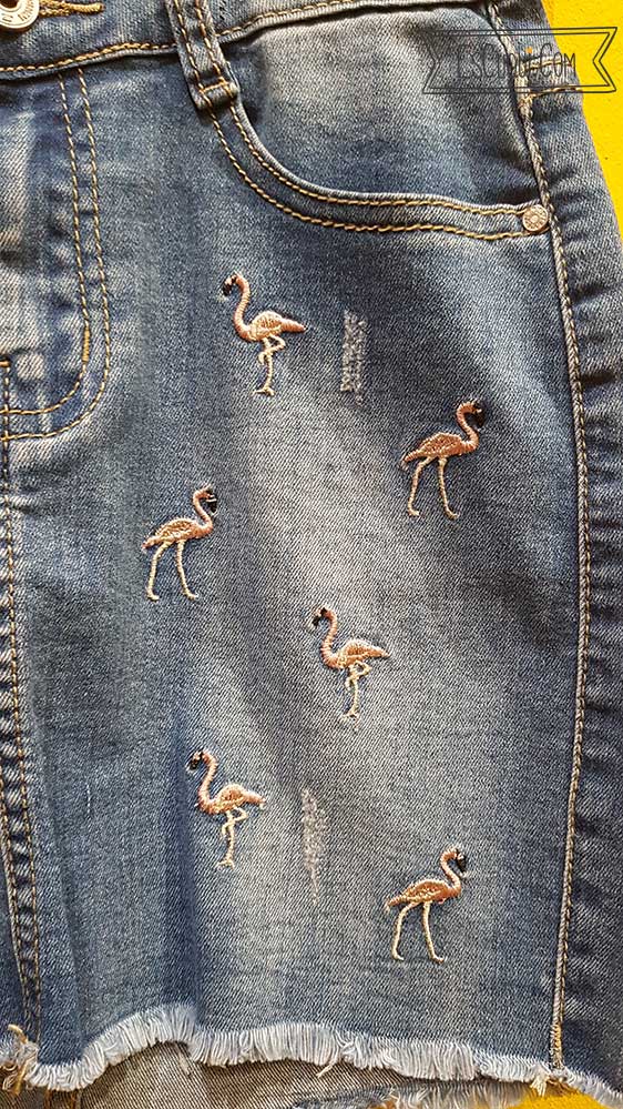 falda vaquera niña flamencos