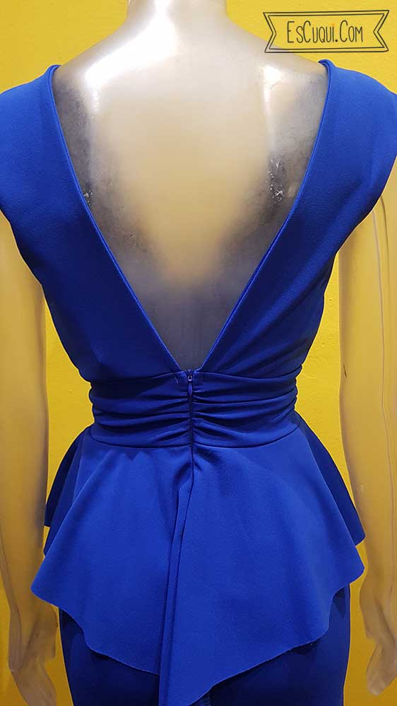 vestido azul volante vestir mujer