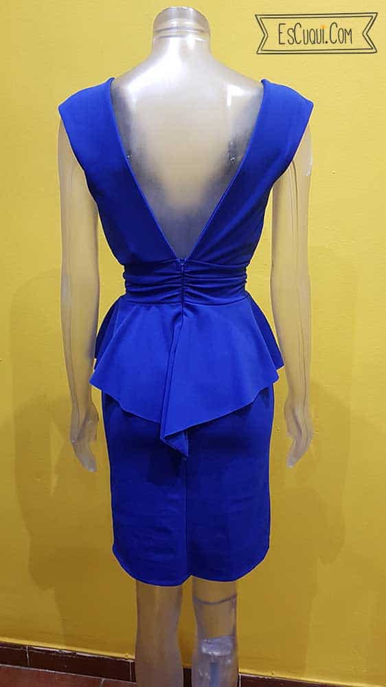 vestido azul volante vestir mujer