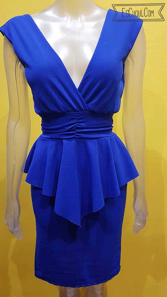 vestido azul volante vestir mujer