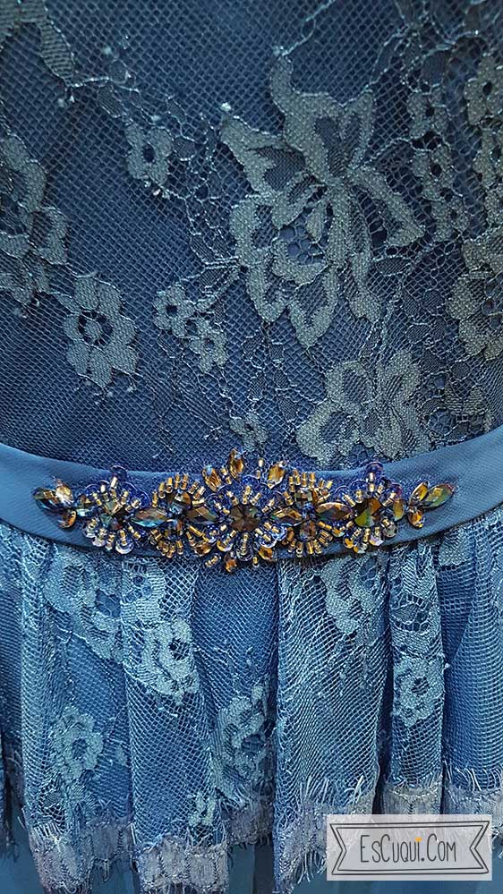 vestido para boda azul mujer