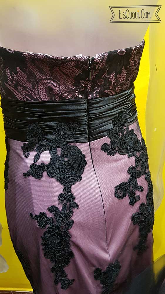 vestido fiesta largo cola alta costura barato