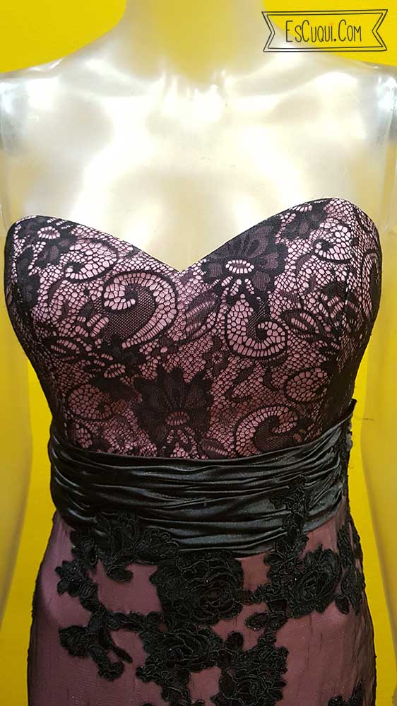 vestido fiesta largo cola alta costura barato