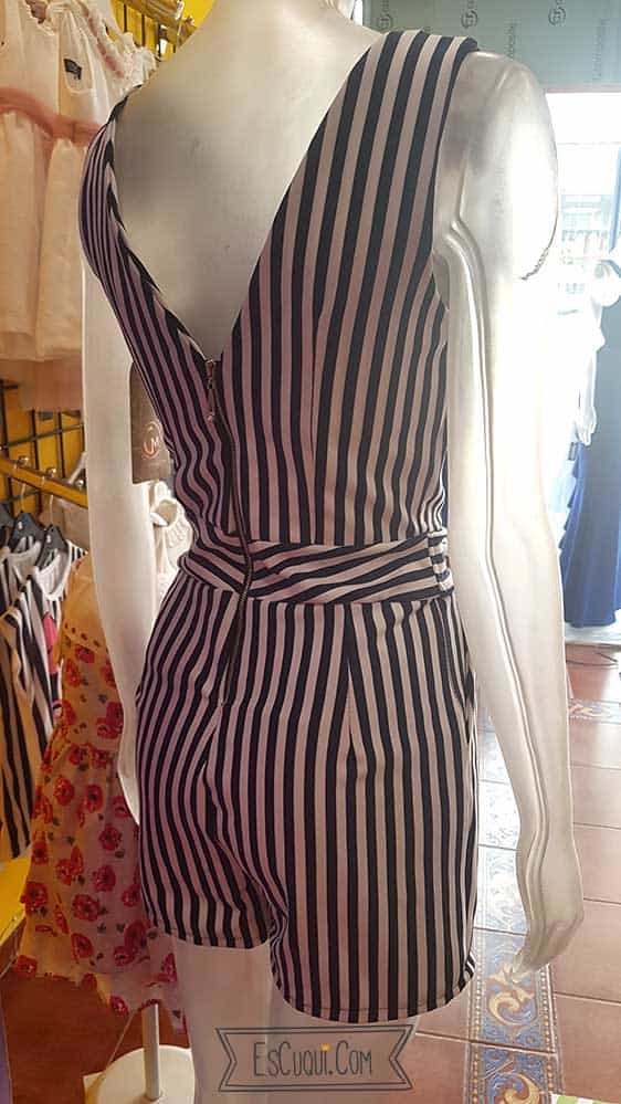 mono corto rayas mujer