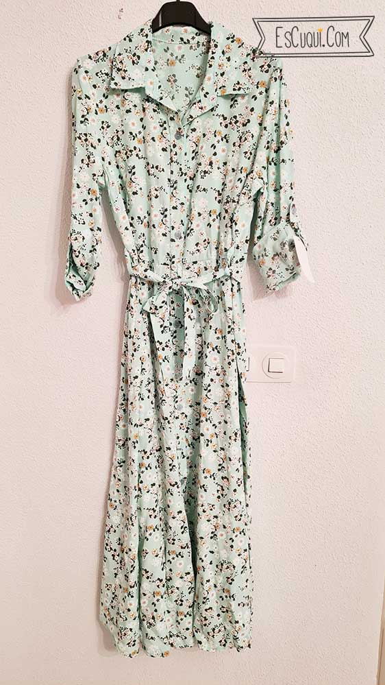 vestido flores largo camisero
