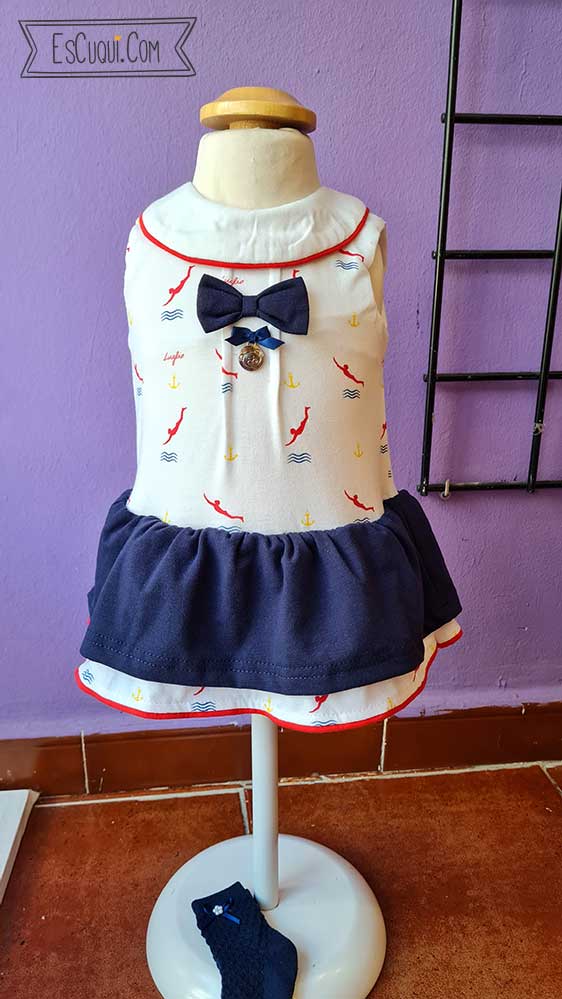 vestido bebe algodon marinero