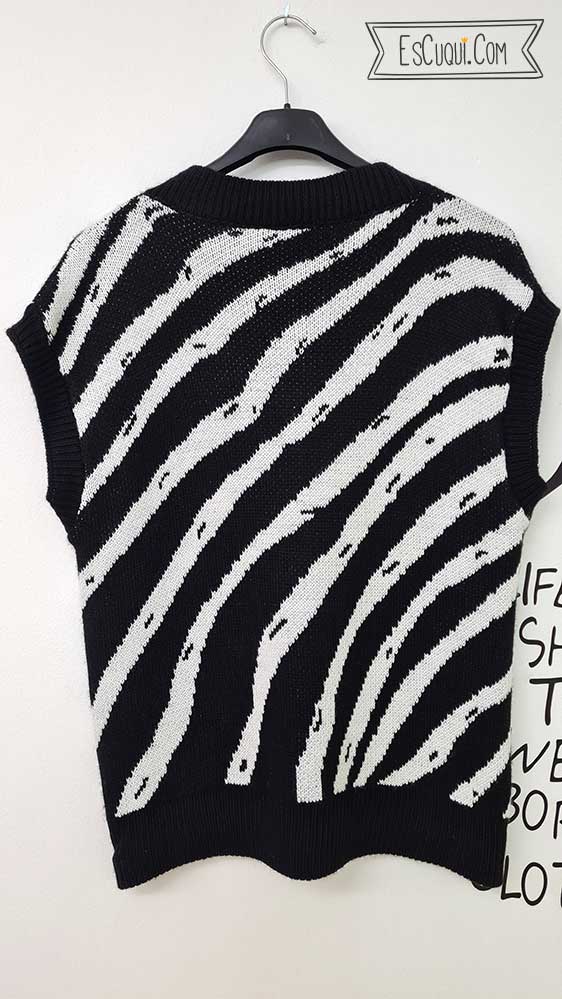 chaleco cebra punto animal print