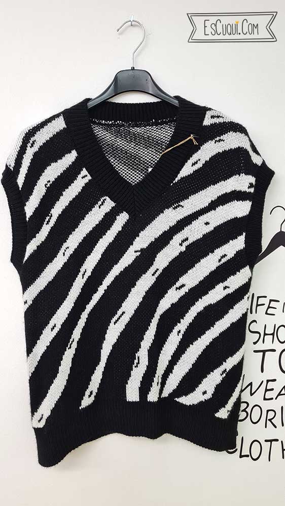 chaleco cebra punto animal print