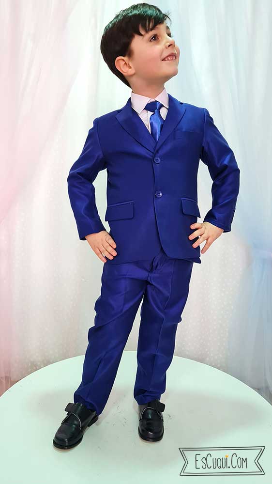 traje vestir niña americana azul