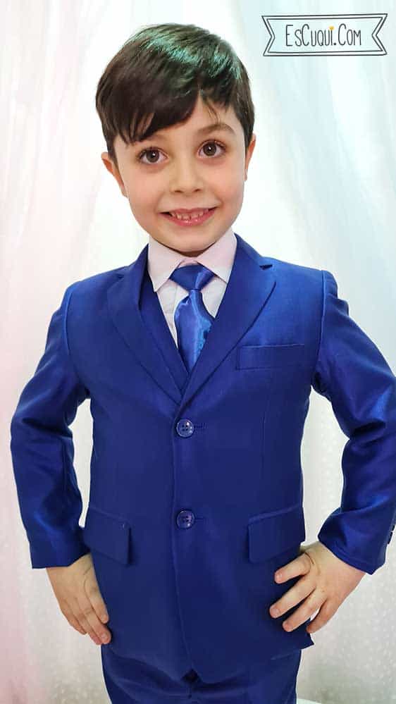 traje vestir niña americana azul