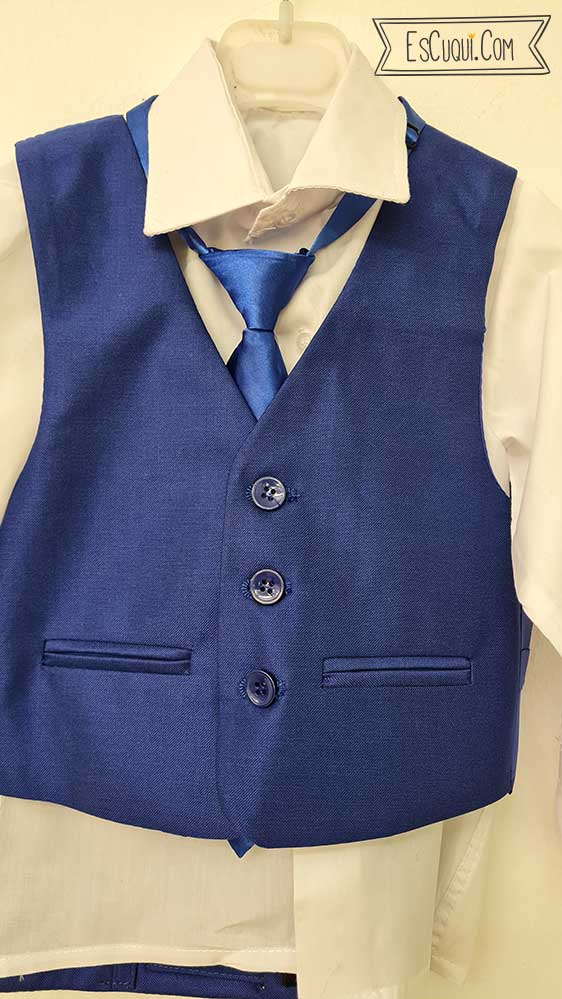 traje vestir niña americana azul