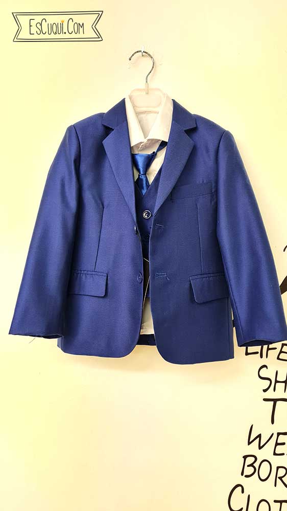 traje vestir niña americana azul