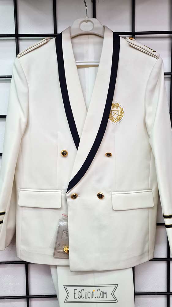 traje cruzado comunion niño marfil