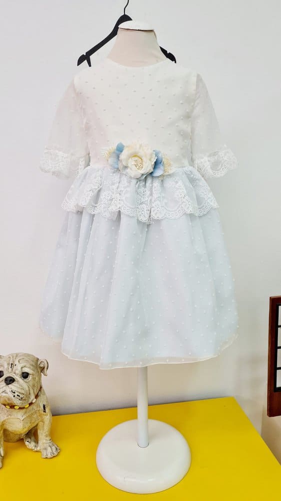 vestido arras celeste azul niña barato