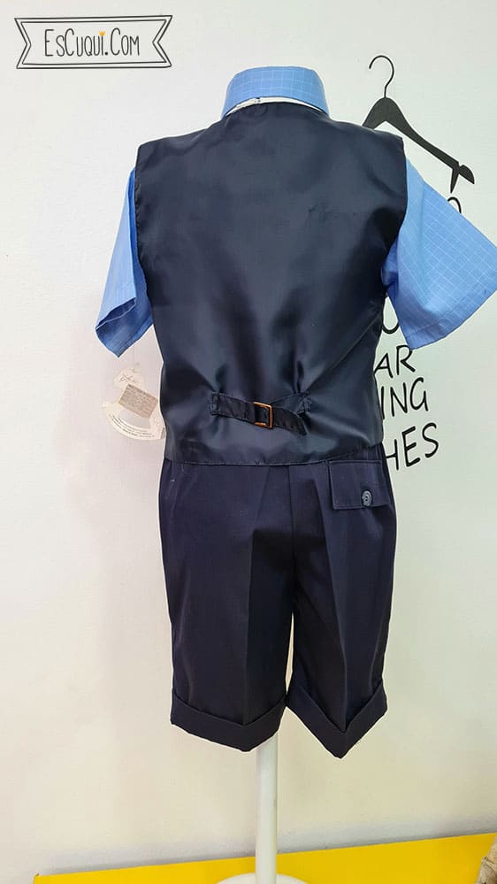 conjunto niño chaleco pantalon corto vestir