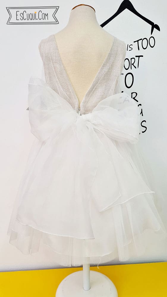 vestido amaya tul blanco lino