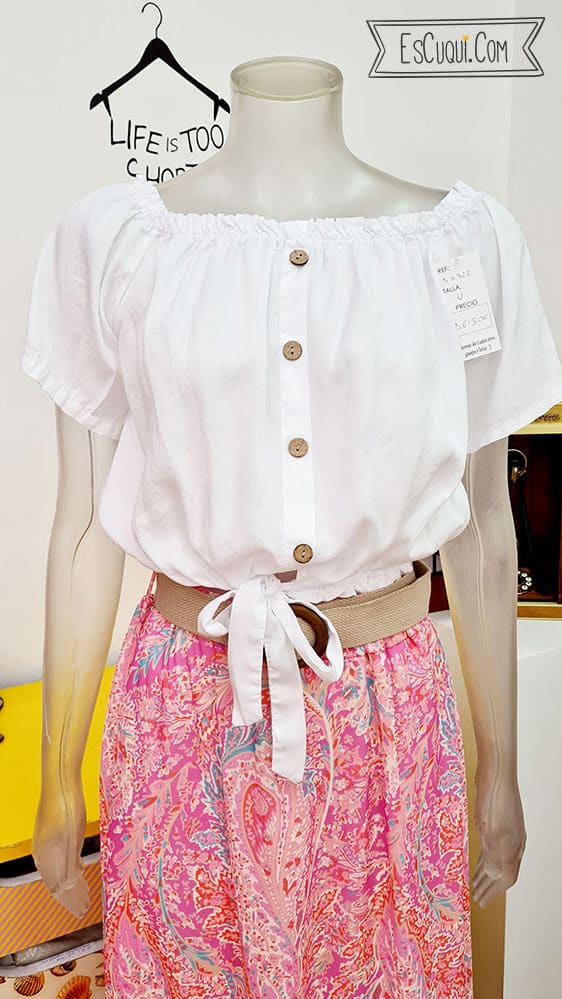 blusa corta blanca