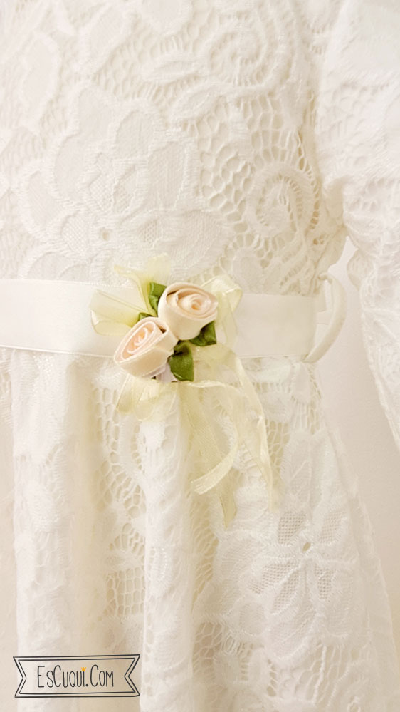 vestido blanco fiesta niña manga larga