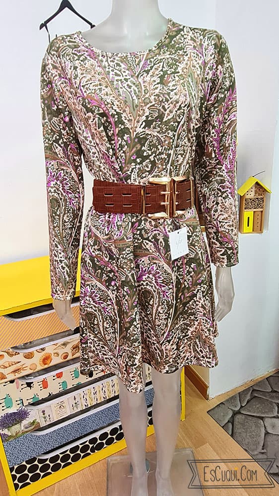 vestido basico suelto estampado