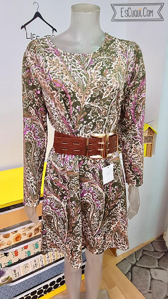 vestido basico suelto estampado