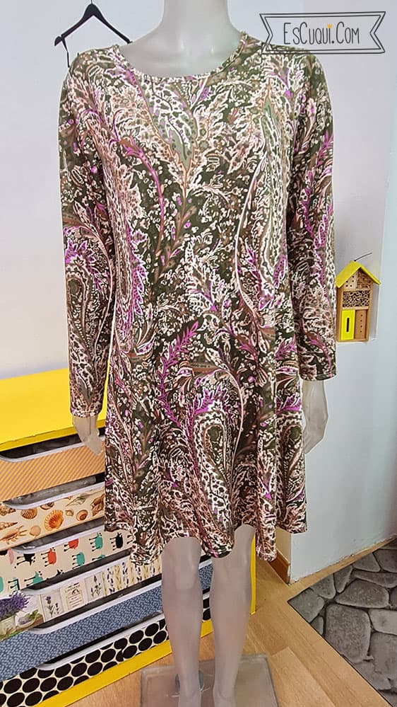 vestido basico suelto estampado