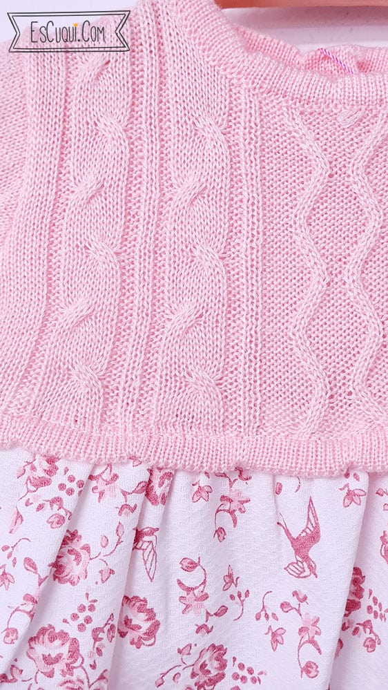 vestido niña bebe flores punto