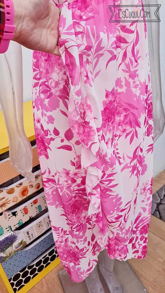 vestido fiesta flores gasa volantes