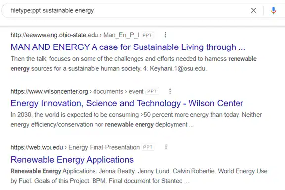 Look for Document Types Using “filetype:” Look for Document Types Using “filetype:”