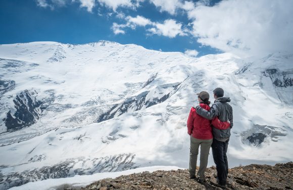Hiking to Traveler’s Pass with a View of Lenin Peak Hiking to Traveler’s Pass with a View of Lenin Peak