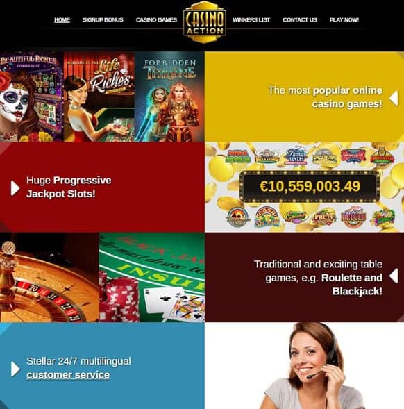 Casino Action Review: 150 free spins + 300% up to €1,250 free bonus